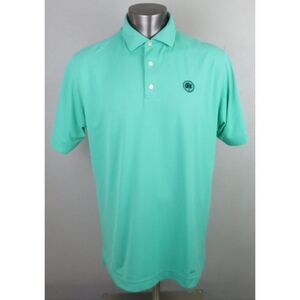 Mens Footjoy Golf‎ Polo Shirt Size L Green Solid Short Sleeve Polyester Stretch